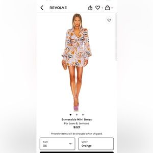 For Love & Lemons Esmeralda Mini Dress